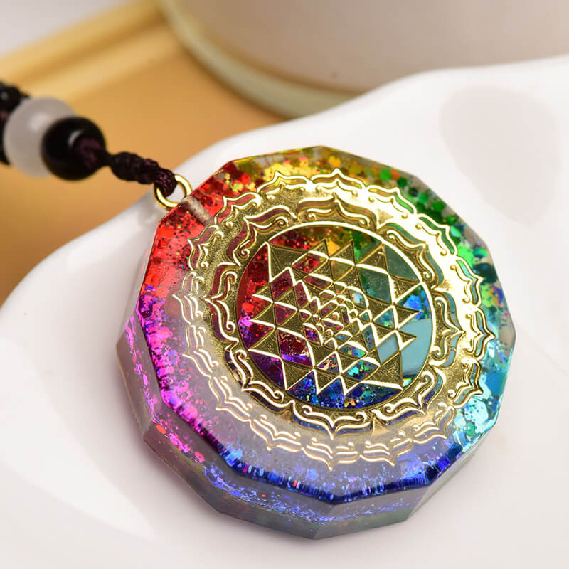 chakra orgone necklace,  7 chakra necklace, EMF protection