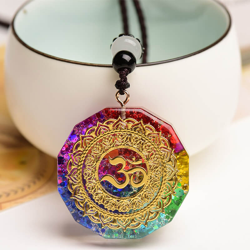 chakra orgone necklace,  7 chakra necklace, EMF protection