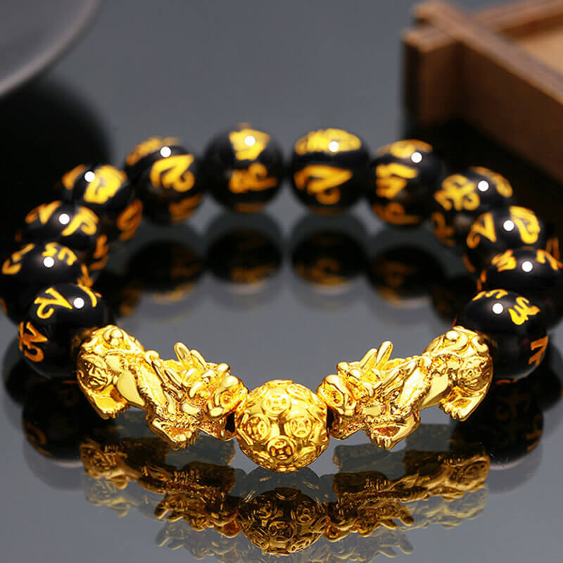 Feng Shui Pixiu Black Obsidian Bracelet -for Wealth