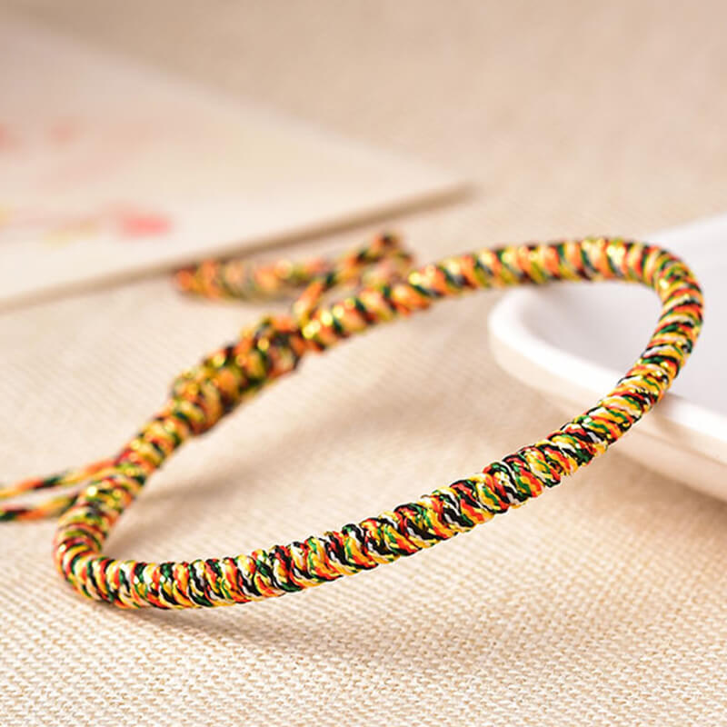 Tibetan Buddhist Knot Lucky Rope Bracelet-Buddhist Lucky Charm