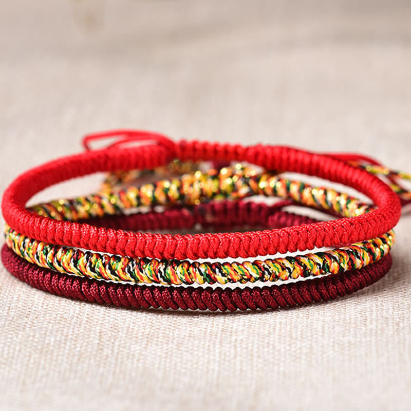 Tibetan Buddhist Knot Lucky Rope Bracelet-Buddhist Lucky Charm